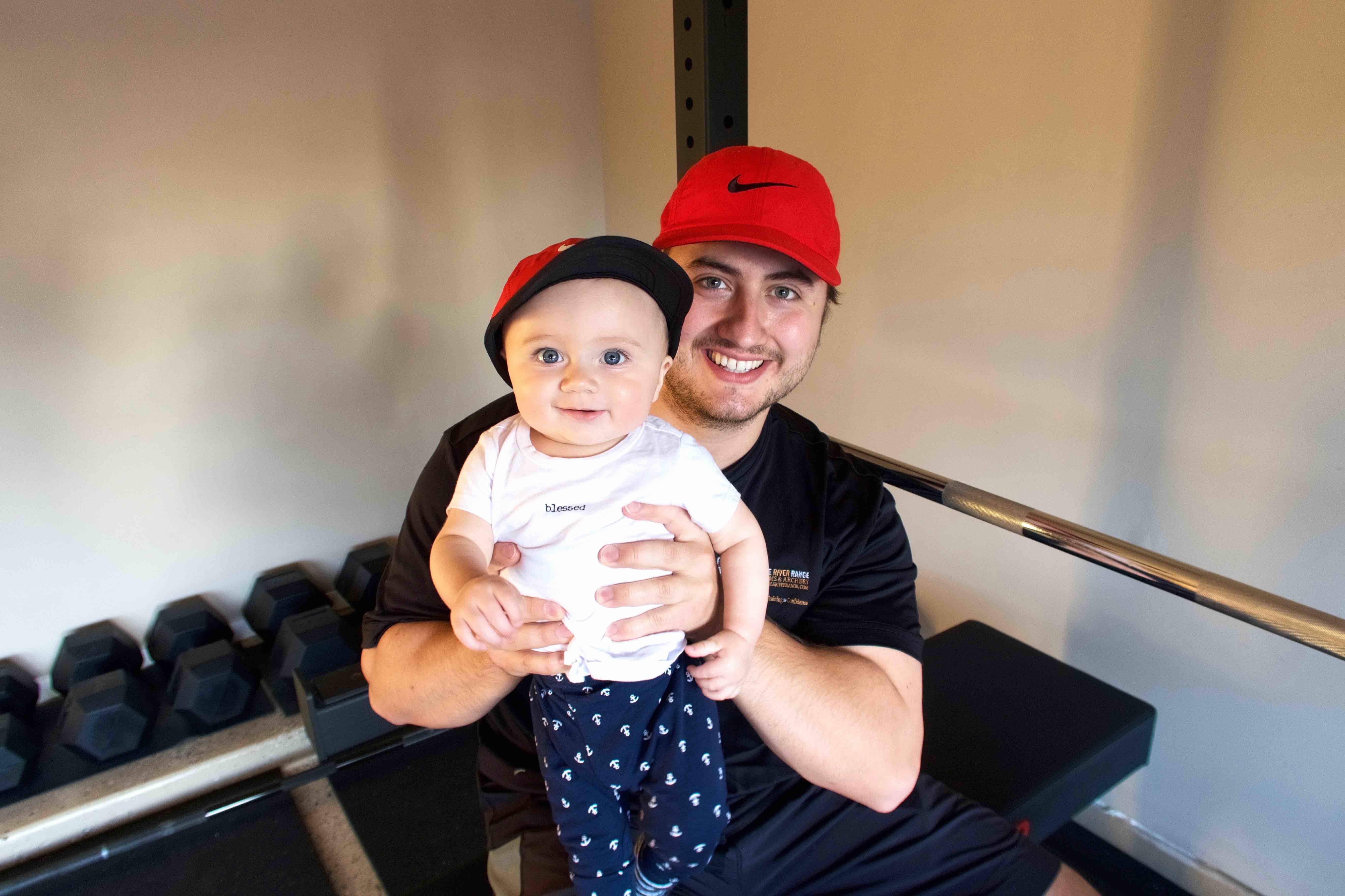 Anthony and Leo lococo in their home gym