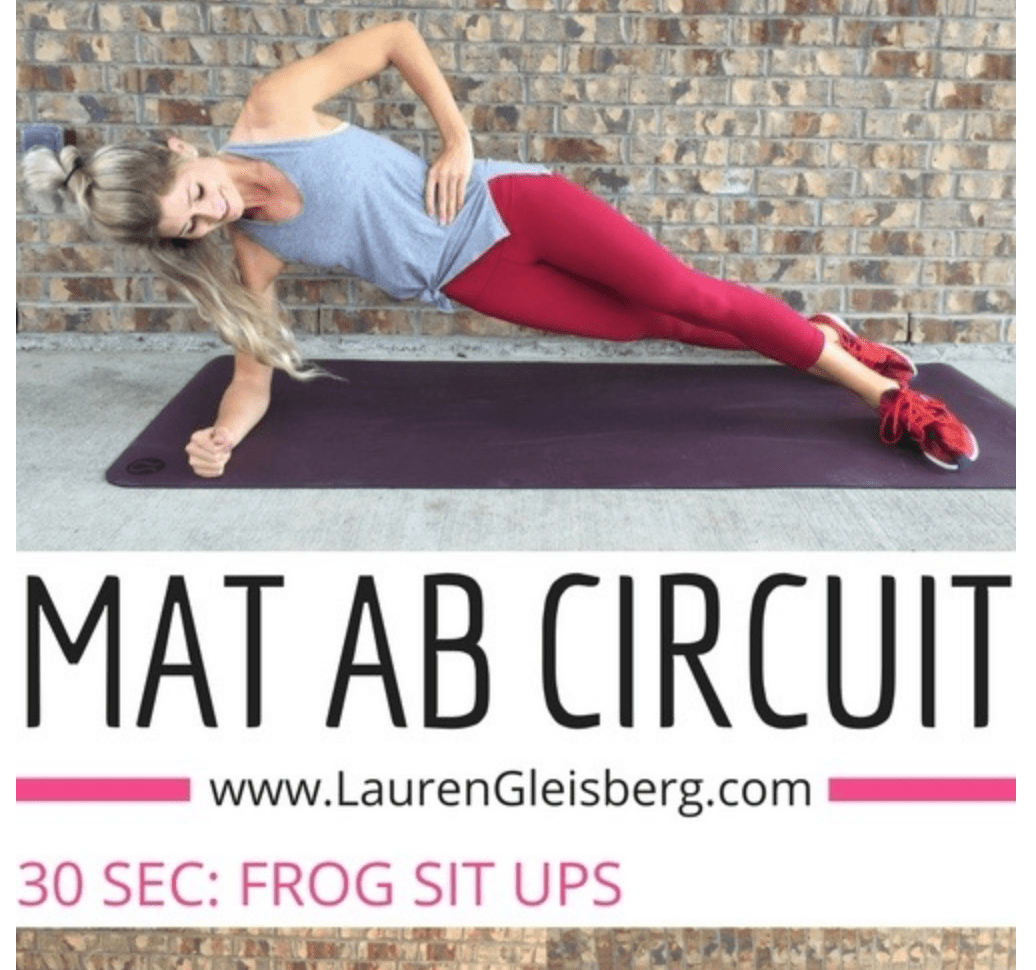 lauren gleisberg doing a mat ab circuit workout