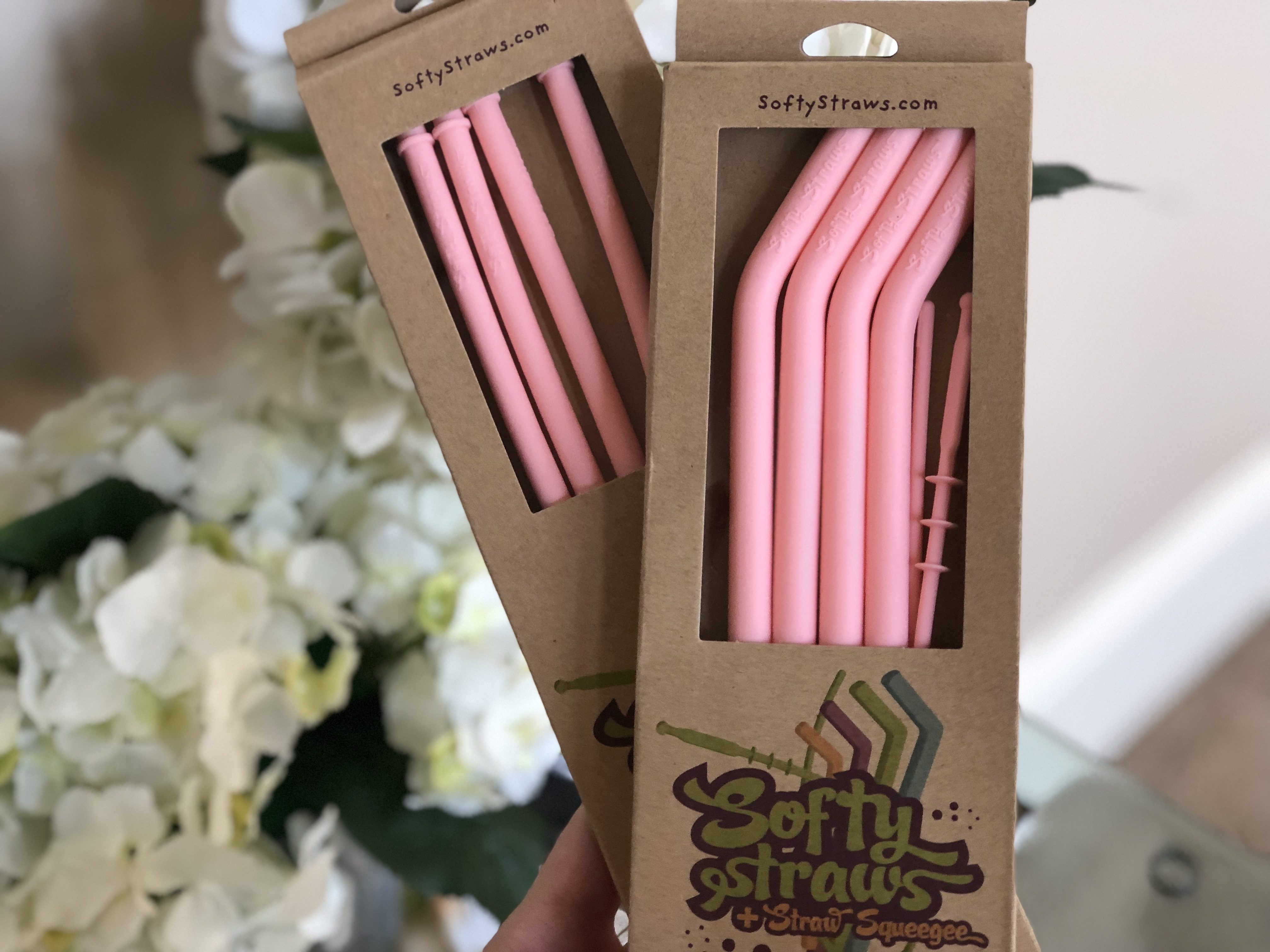 pink softy straws for smoothies