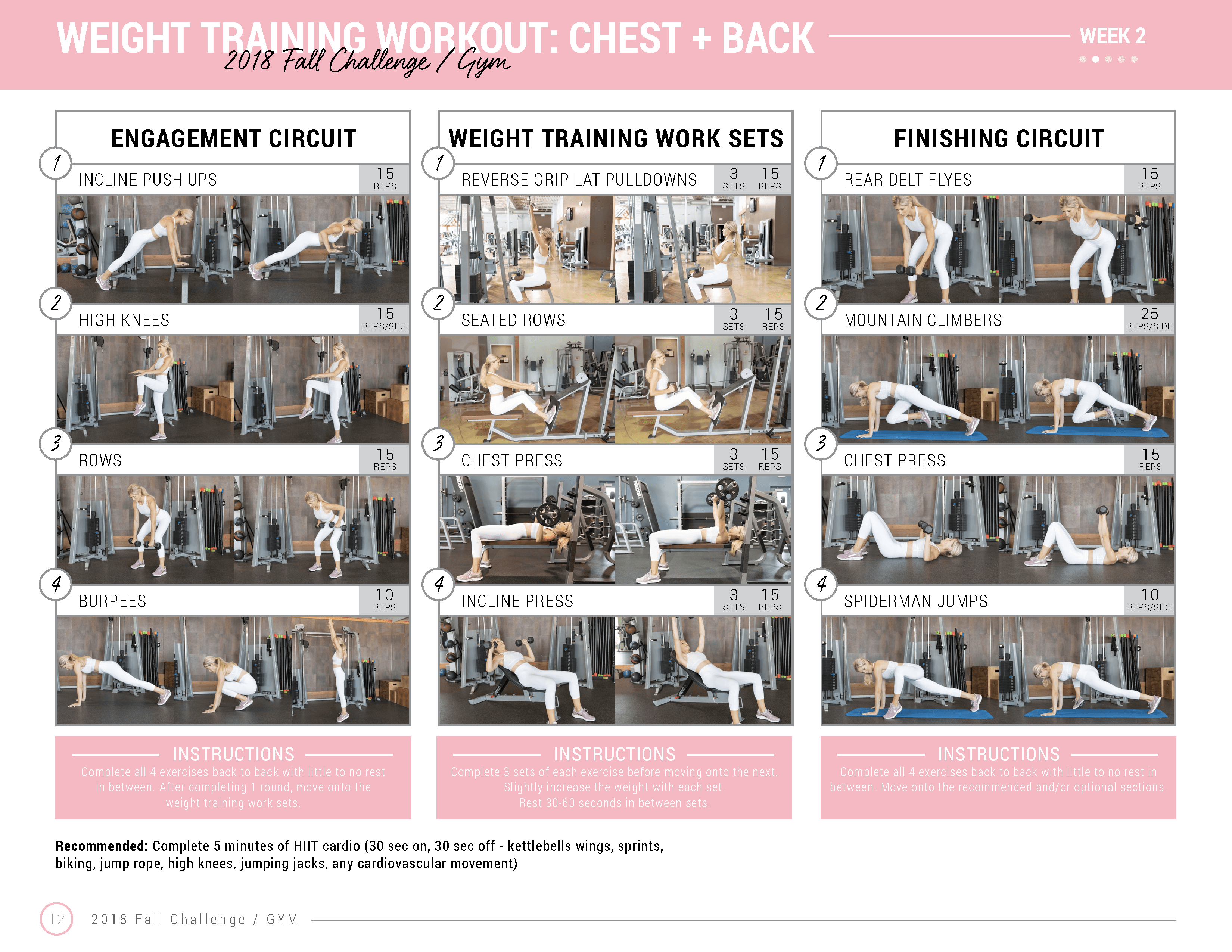 chest and back weight training gym workout