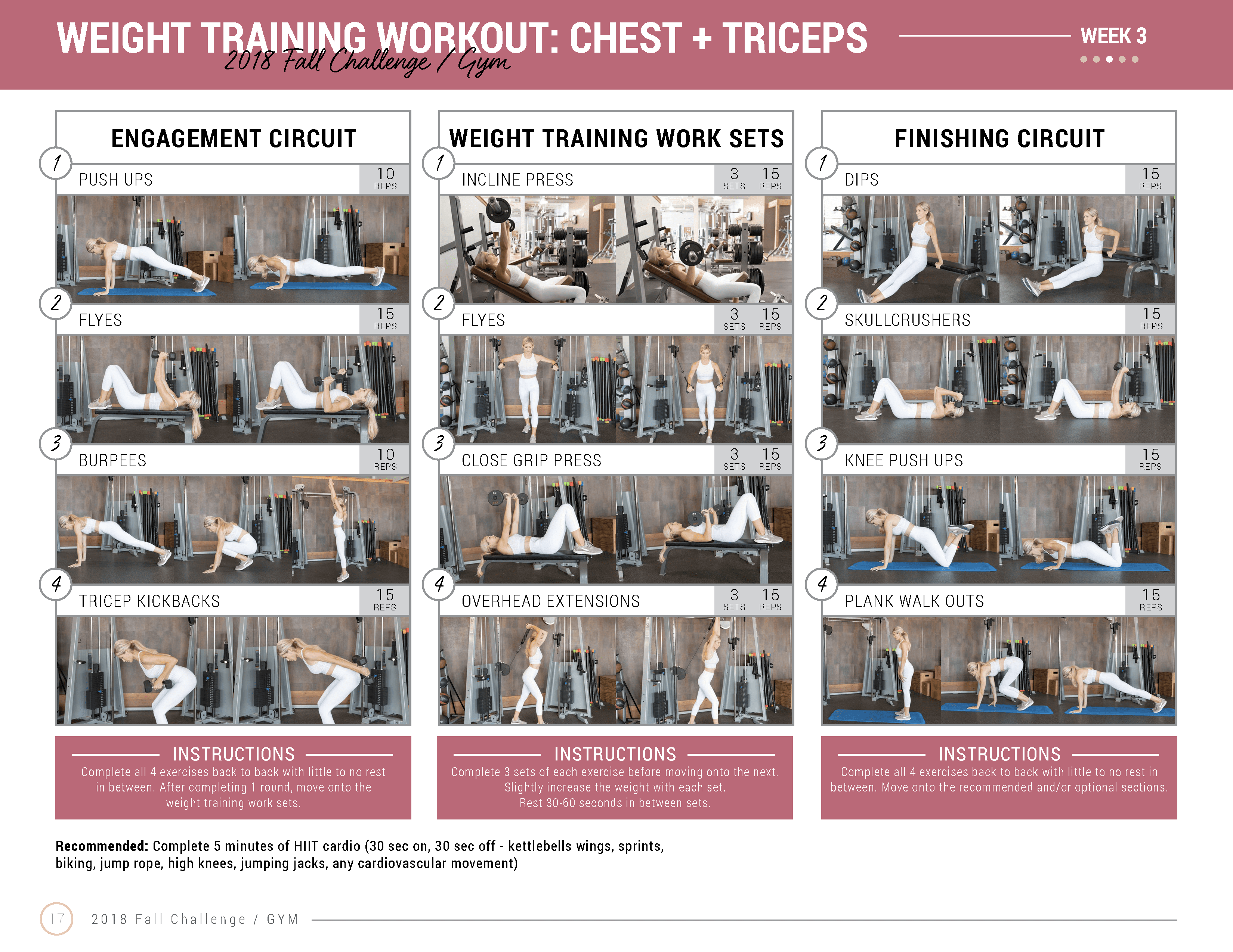 chest and triceps upper body workout