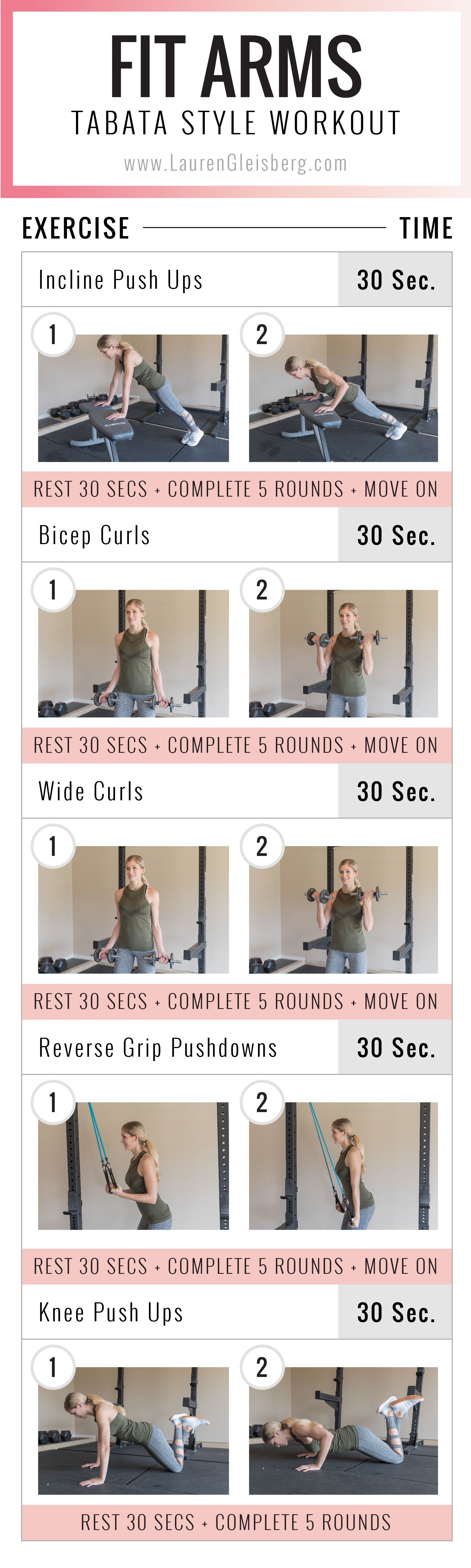 lauren gleisberg fit arms tabata style workout