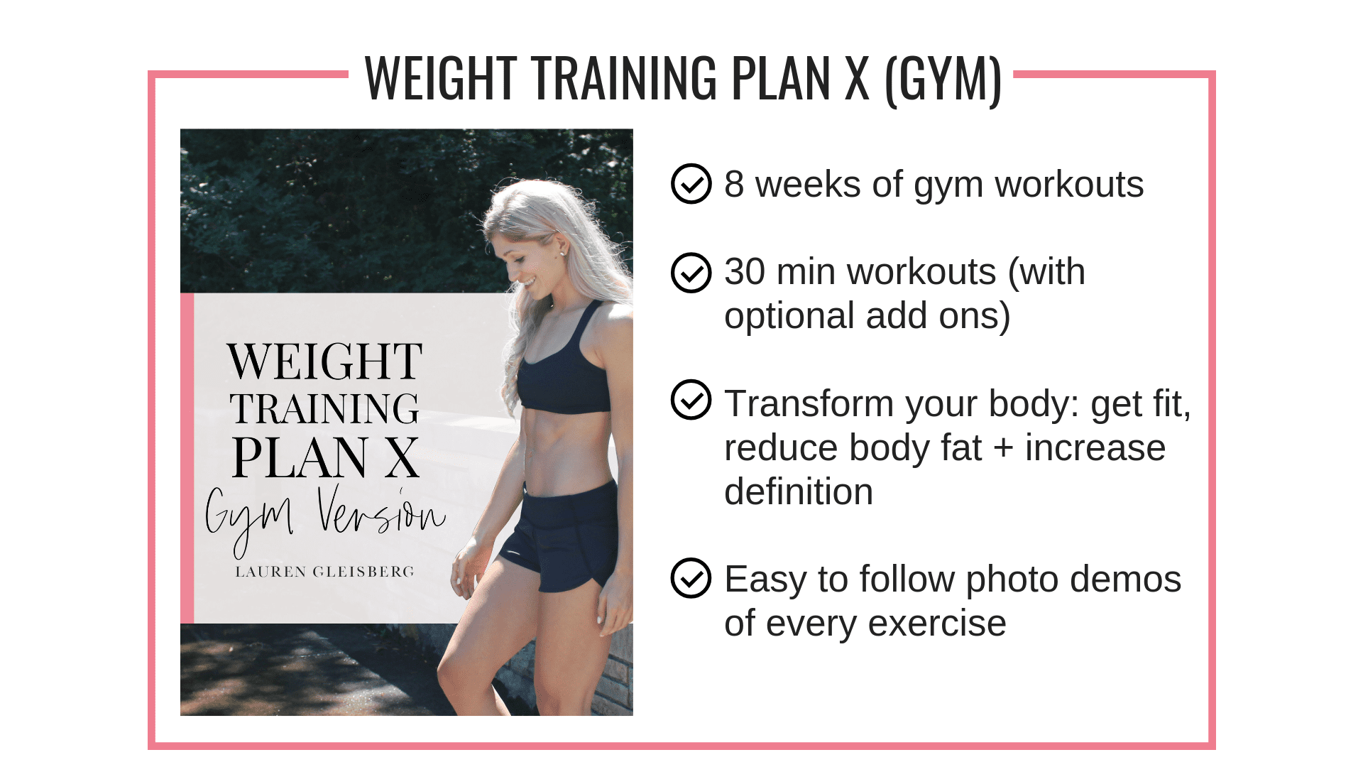 weight training plan x lauren gleisberg