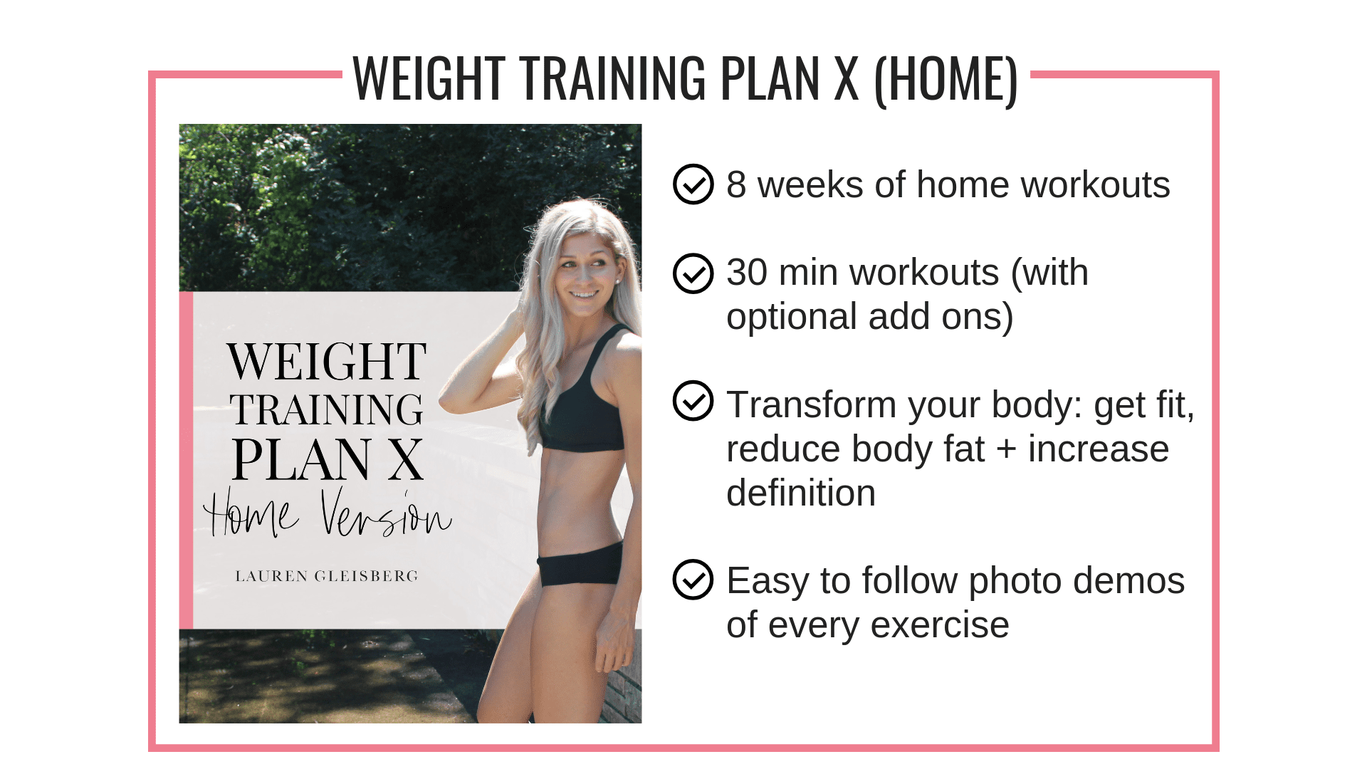 weight training plan x lauren gleisberg