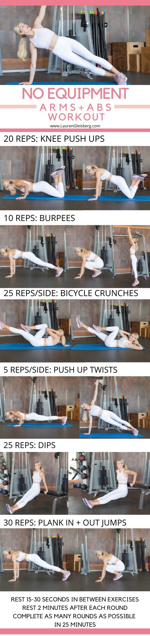 no equipment arms abs workout