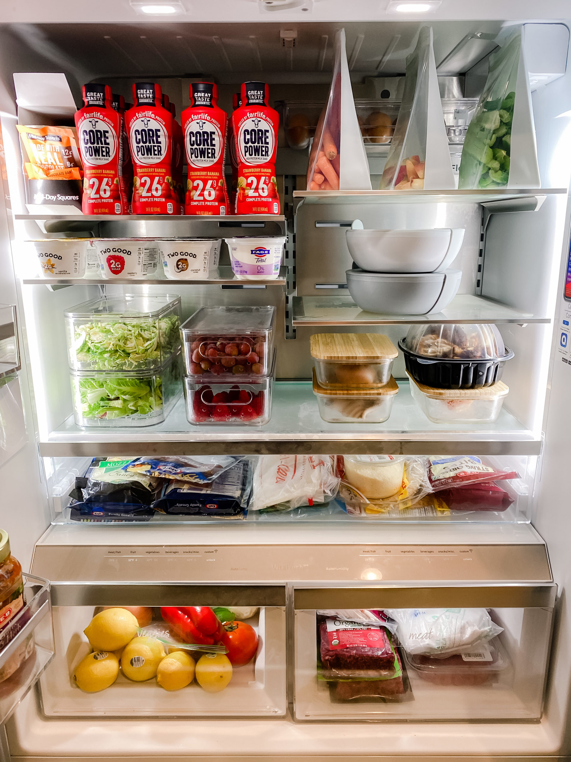 How to Organize Your Refrigerator + Organization Bins - Lauren