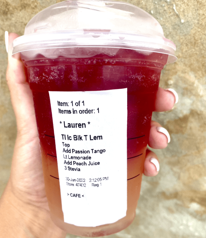 HEALTHY STARBUCKS DRINK ORDER Sunrise Lemonade Tea